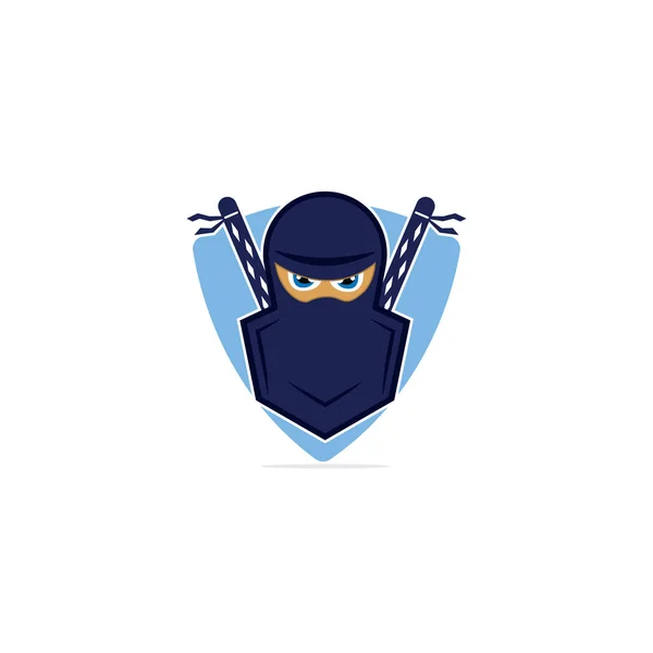 Ninja Vector Logo Design Template — Stock Vector