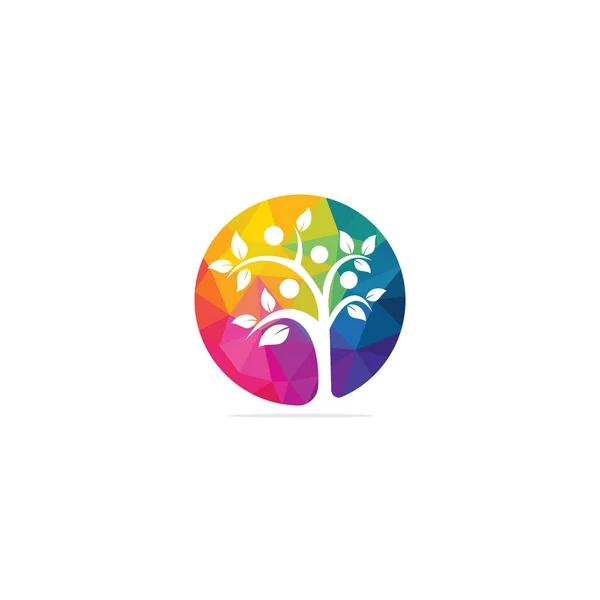 Diseño Del Logo Del Árbol Humano Logotipo Del Árbol Gente — Vector de stock