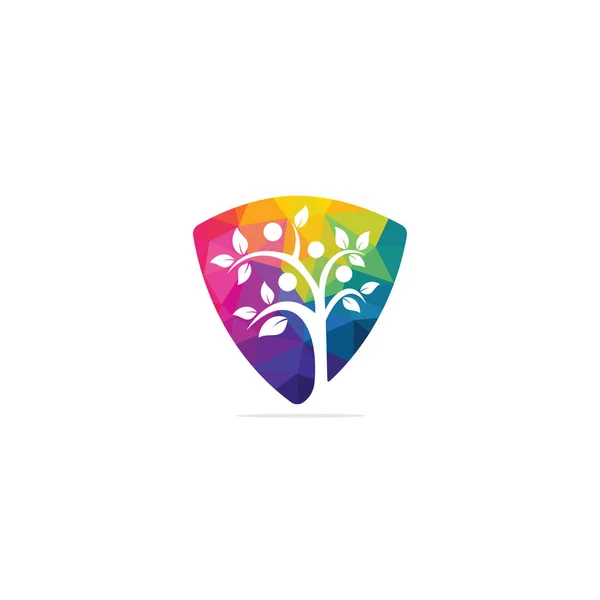 Human Tree Logo Design Healthy People Tree Logo — Stock Vector
