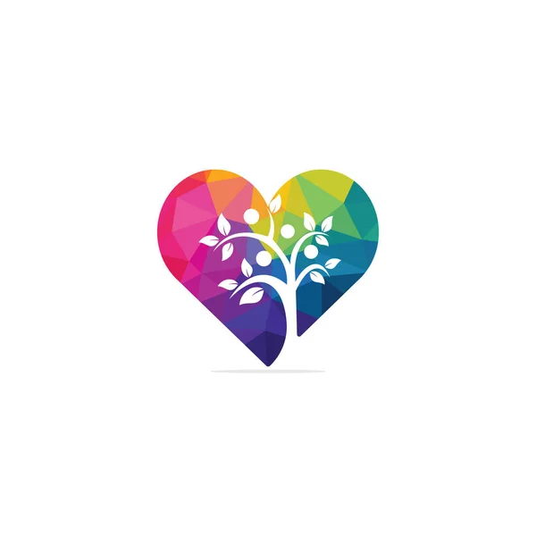 Человеческий Трио Дизайн Логотипа Сердца Логотип Дерева Здоровых Людей — стоковый вектор