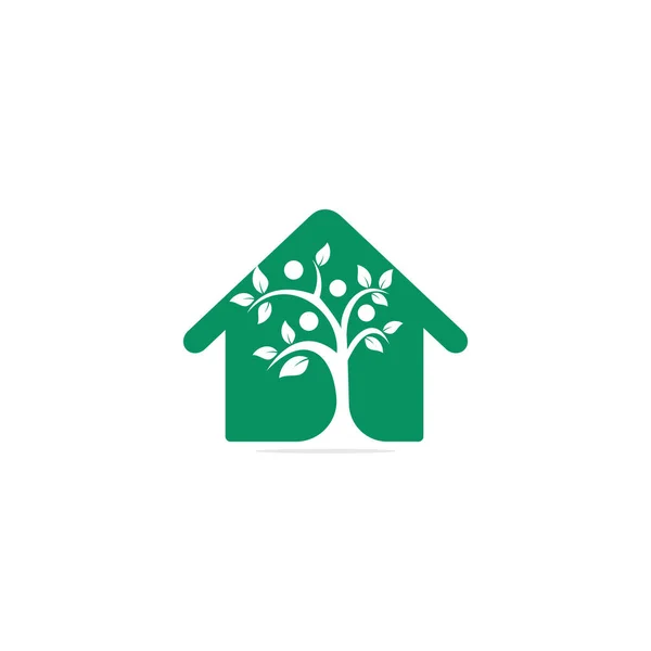 人間ツリーや家のロゴのデザイン 健康な人の木のロゴ — ストックベクタ