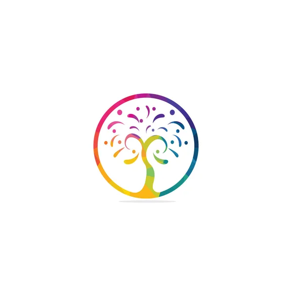 Colorful Tree Vector Logo Design — Stock Vector