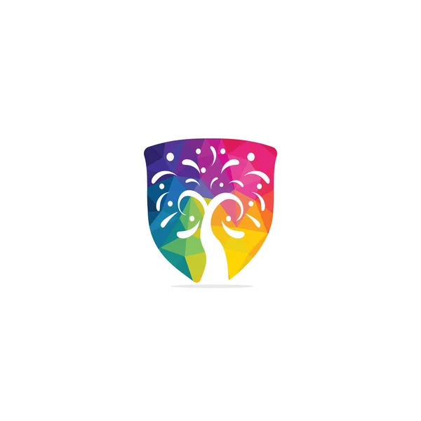 Colorful Tree Vector Logo Design — Stock Vector