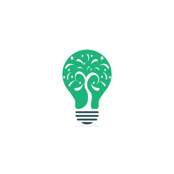 Renkli Ampul Ağacı Vektör Logosu Tasarımı — Stok Vektör