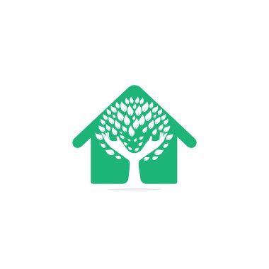 Yaratıcı yeşil el ağacı ve logo tasarımı. Doğal bakım logosu. Spa logosu. Güzellik salonu veya yoga logosu.