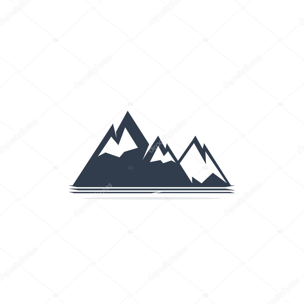 Vector mountain and outdoor adventures logo design. Mountains logo design.
