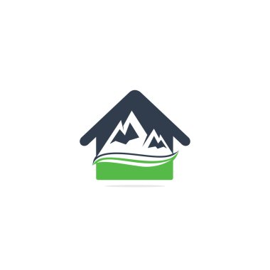 House and mountain stock logo template.
