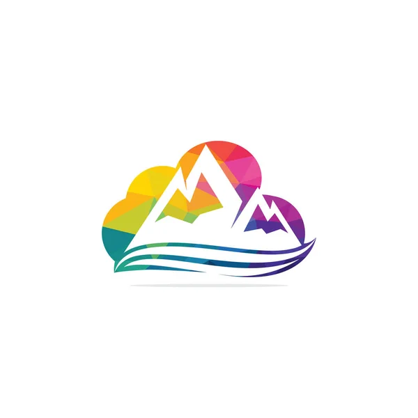 Vector Mountain Outdoor Adventures Logo Design Mountains Logo Design — Stock Vector