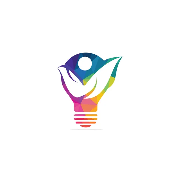 Diseño Del Logotipo Solución Bulbo Diseño Del Logotipo Idea Gente — Vector de stock