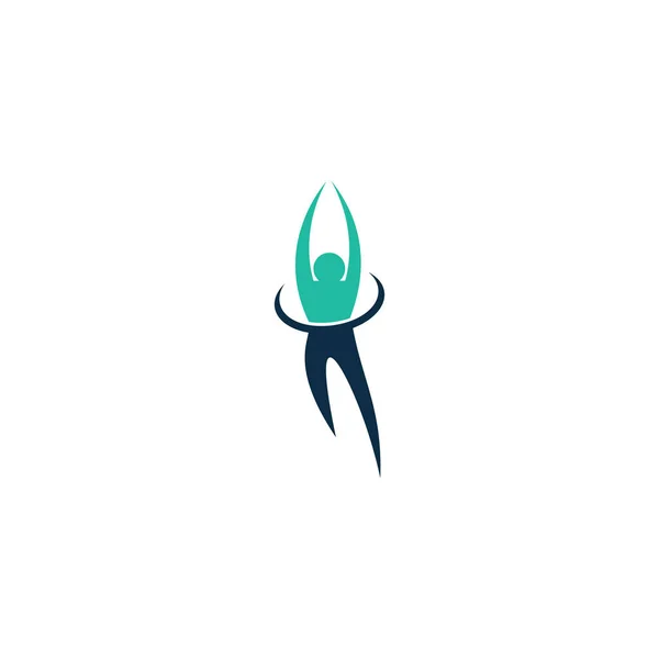 Signo Logotipo Personagem Humano Signo Logotipo Cuidado Saúde Ilustração Conceito — Vetor de Stock