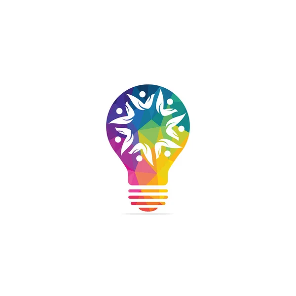 Ampul Vektör Tasarım Insanlar Kurumsal Endüstriyel Yaratıcı Logo Sembol Beyin — Stok Vektör