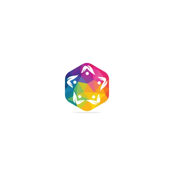 Bunte Kreis Star United Community Logo Teamwork Symbol Community Logo — Stockvektor