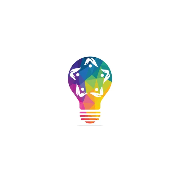 Pessoas Design Vetor Lâmpada Negócio Corporativo Logotipo Criativo Industrial Sym — Vetor de Stock