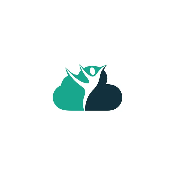 Ludzka Postać Szablonem Logo Wektora Chmury Logo Zdrowia Fitness Logo — Wektor stockowy