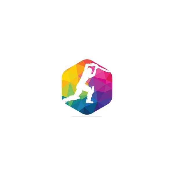 Batsman Kriket Vektör Tasarımı Oynuyor Kriket Yarışması Logosu — Stok Vektör