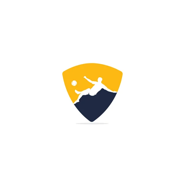 Ποδόσφαιρο Και Ποδοσφαιριστής Man Logo Σχεδιασμός Διάνυσμα — Διανυσματικό Αρχείο