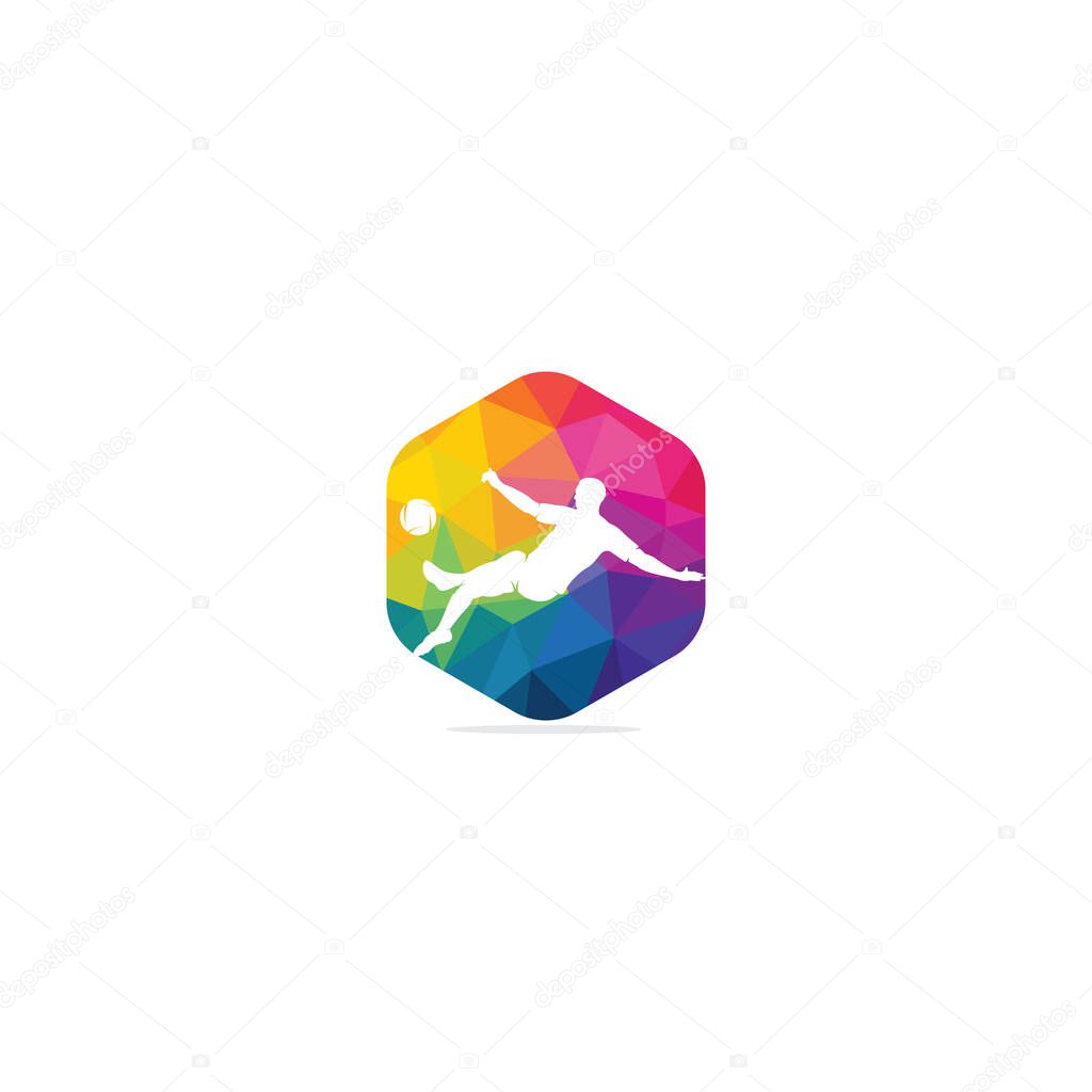 Soccer and Football Player Man Logo Vector Design.