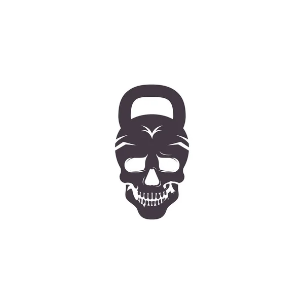 Череп Фітнес Векторний Дизайн Логотипу Сучасний Професійний Тренувальний Жорсткий Спортивний — стоковий вектор