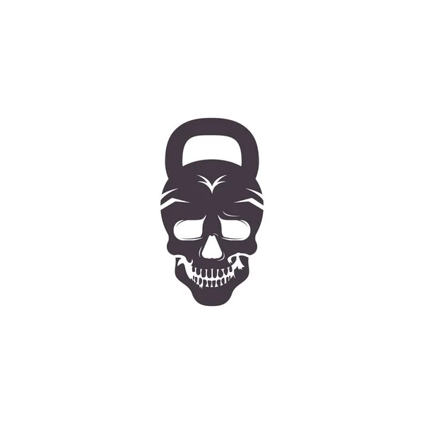 Skull Fitness vektör logosu tasarımı. Modern profesyonel tren sert spor şablon logosu tasarımı.