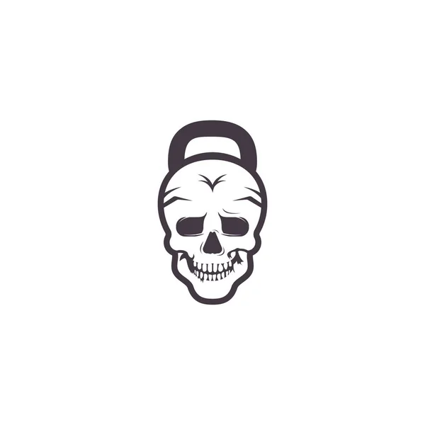 Skull Fitness Vektor Logo Design Moderne Professionelle Trainieren Harten Sport — Stockvektor