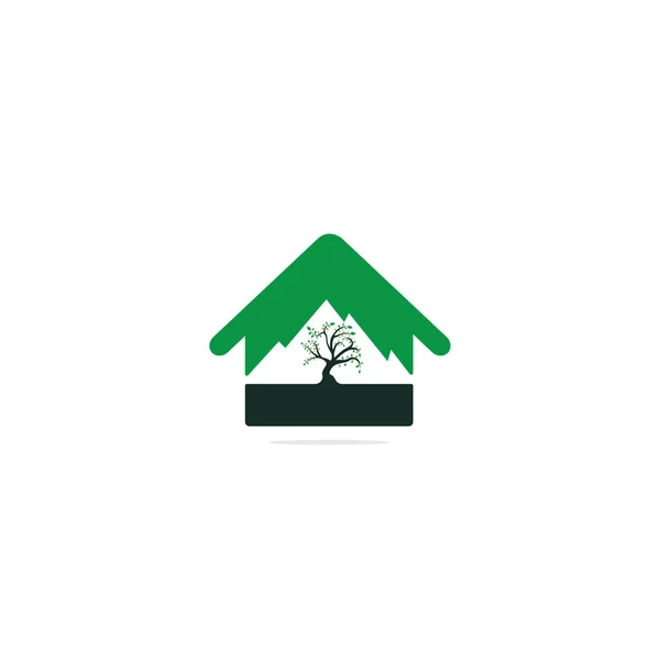 オーガニックハウスのロゴデザイン ハウスケアロゴデザイン ホームクリーンベクトルロゴコンセプト — ストックベクタ