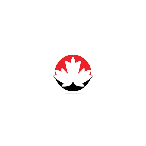 メイプルリーフロゴデザイン カナダのシンボルロゴ — ストックベクタ