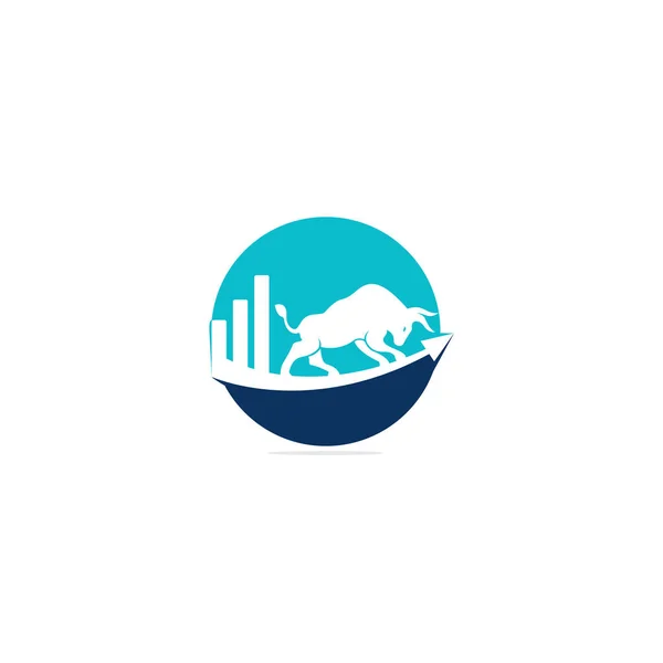 Design Logotipo Touro Financeiro Trade Bull Chart Logotipo Das Finanças — Vetor de Stock