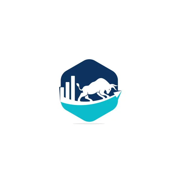 Design Logotipo Touro Financeiro Trade Bull Chart Logotipo Das Finanças — Vetor de Stock
