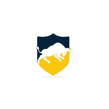 Boğa vektör logosu tasarımı. Basit hayvan vektör logo tasarım şablonu.