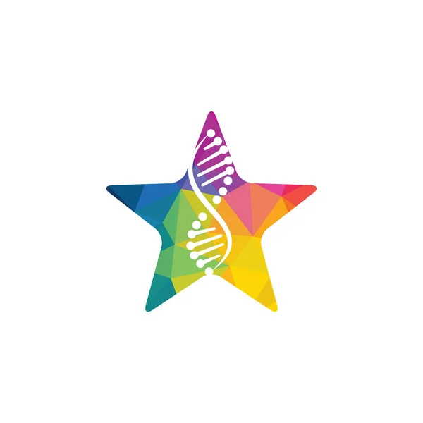 Science Genetics Och Star Vector Logo Design Genetisk Analys Forskning — Stock vektor