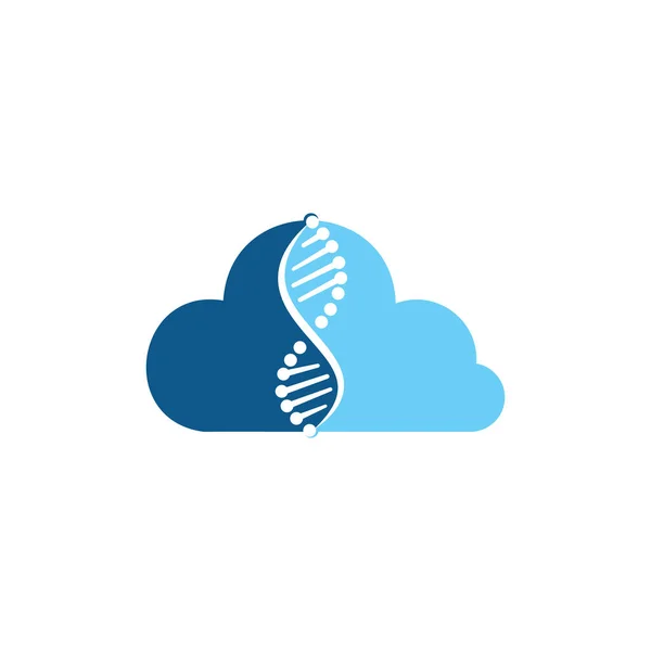 Dna Umano Logo Cloud Design Del Logo Vettoriale Della Genetica — Vettoriale Stock