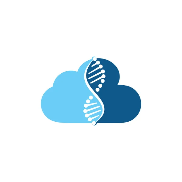 Dna Humano Logotipo Nuvem Design Logotipo Vetor Genética Científica Análise —  Vetores de Stock