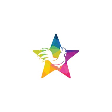 Horoz yıldız şekli vektör şekli logo tasarımı.