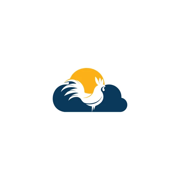 Kohout Cloud Vektorové Logo Designu — Stockový vektor