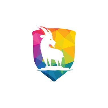 Keçi Logosu Şablon tasarımı. Sakallı keçi logosu.