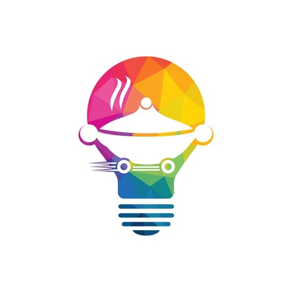 Glühbirne Lebensmittel Lieferung Logo Design Zeichen Für Einen Schnellen Lieferservice — Stockvektor