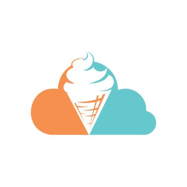 Dondurma logosu tasarımı. Dondurma bulut vektörü simgesi.