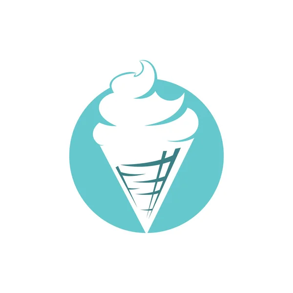 Ice Cream Waffle Cone Logo Ice Cream Cone Vector Icon — Stock Vector