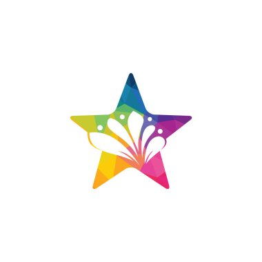 Yıldız spa logosu lotus güzellik salonu ve kaplıca logosu. İş logosu masajı sağlıklı tasarım şablonu konsepti.
