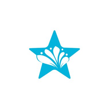 Yıldız spa logosu lotus güzellik salonu ve kaplıca logosu. İş logosu masajı sağlıklı tasarım şablonu konsepti.