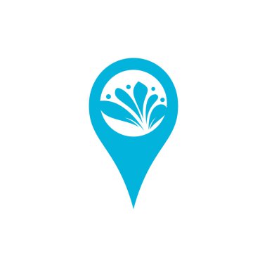 Yoga ya da Spa logo tasarımı. Spa ve GPS pin simgesi logosu.
