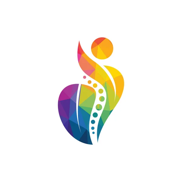 Χειροπρακτική Λογότυπο Σχεδιασμός Διάνυσμα Εικονογράφηση Λογότυπο Πόνου Λογότυπο Φροντίδας Σπονδυλικής — Διανυσματικό Αρχείο