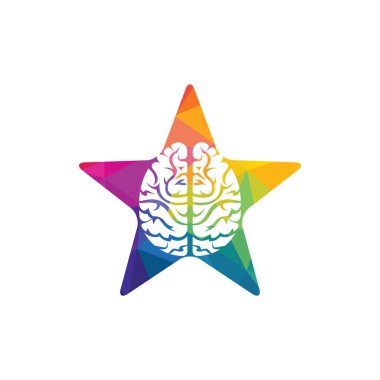 Yaratıcı beyin yıldızı şekilli logo tasarımı.