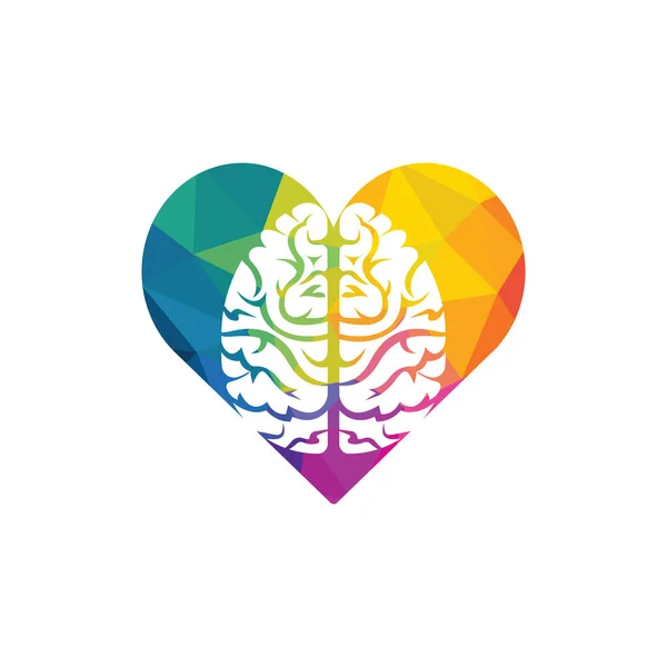 Yaratıcı beyin kalp şekli logosu tasarımı. Fikir kavramı düşün.