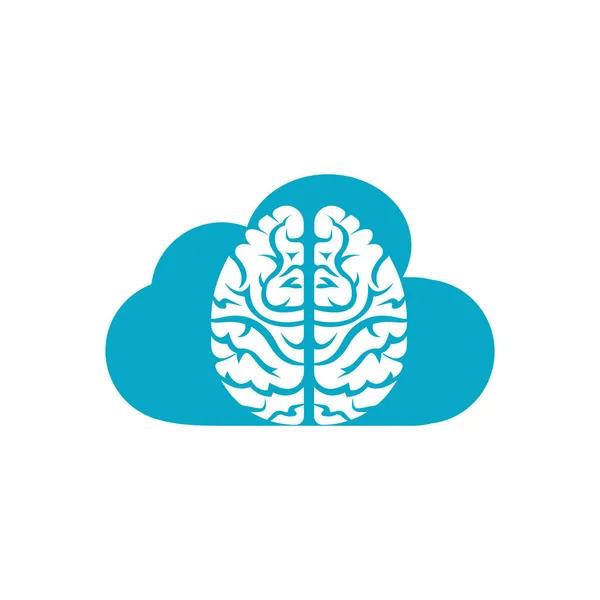 Nube Cerebro Logo Diseño Vector Icono Logo Digital Del Cerebro — Archivo Imágenes Vectoriales
