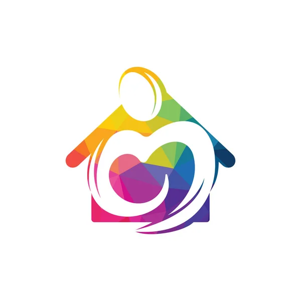 Дизайн Логотипа Благотворительности Заботы Концепция Логотипа Счастливого Дома — стоковый вектор