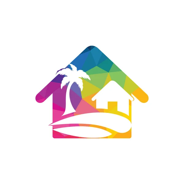 Diseño Del Logotipo Beach House Diseño Logo Beach Resort — Archivo Imágenes Vectoriales