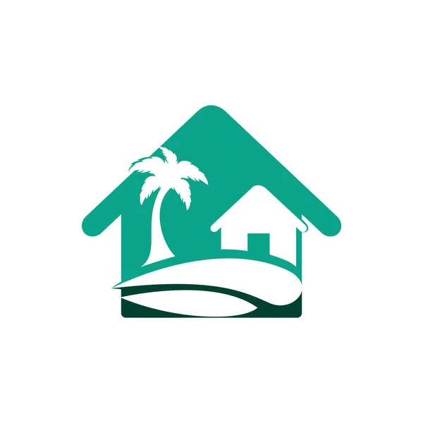 Diseño Del Logotipo Beach House Diseño Logo Beach Resort — Archivo Imágenes Vectoriales