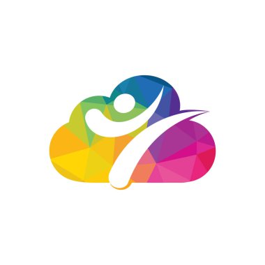 Bulut vektör logosu dizaynlı karate sporları. Dövüş sanatları logosu kavramı.