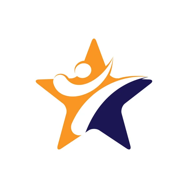 Star Karate Sports Vector Σχεδιασμός Λογότυπο Έννοια Λογότυπου Πολεμικής Τέχνης — Διανυσματικό Αρχείο